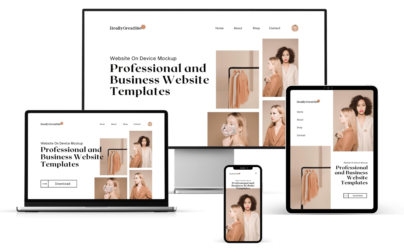 Minimalist Neutral Multi Device Computer Mockup Website Launch Instagram Post(2)